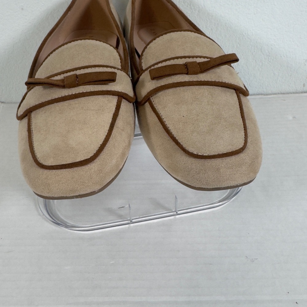 Bandolino Loafers Women 7M Beige Brown Bow Accent Flat Shoes Prep Academia - Picture 7 of 8